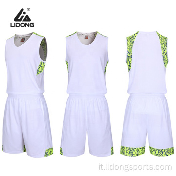 Design all&#39;ingrosso Il tuo set di maglia di basket sublimation